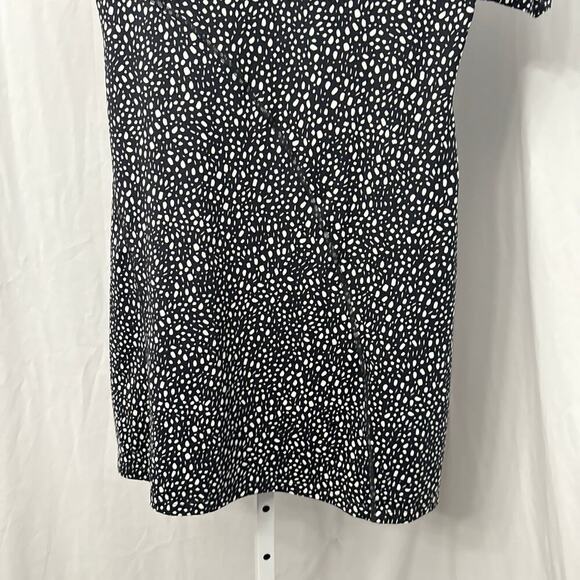 Title Nine Dress Medium Sayonara Cafe Sleeve Dots Black White - Picture 10 of 10